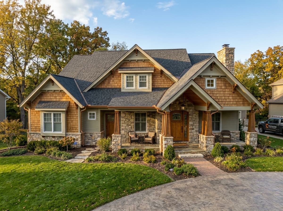 Craftsman Home Dimensional Shingle Roof & Seamless Gutters